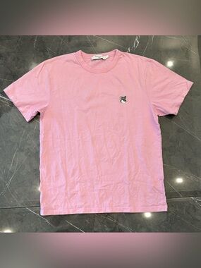 Maison Kitsune Fox Head T Shirt Pink Small